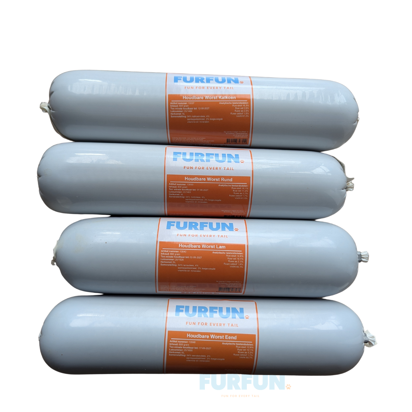 FurFun haltbare Wurst, 6 verschiedene Geschmacksrichtungen